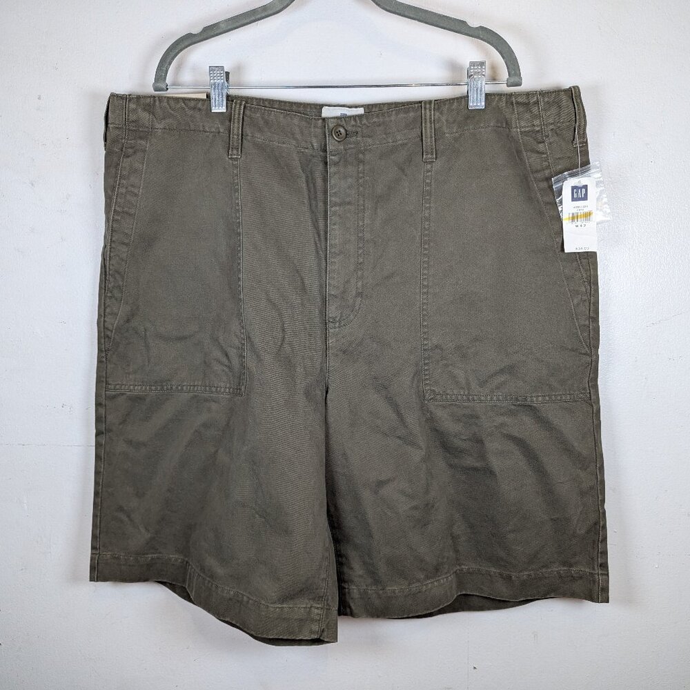 Gap Khakis Shorts Mens Sz 42 Olive Green High Rise 10” Inseam Fast Shipping NWT